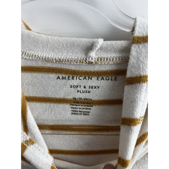 American Eagle Soft & Sexy Plush Women XS Sweater Top‎ Hoodie Striped 0200 - Picture 3 of 7